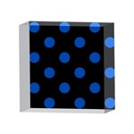 Polka Dots - Cobalt Blue on Black 4 x 4  Acrylic Photo Block