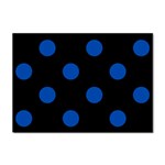 Polka Dots - Cobalt Blue on Black Sticker A4 (10 pack)