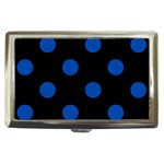 Polka Dots - Cobalt Blue on Black Cigarette Money Case