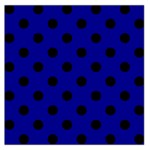 Polka Dots - Black on Dark Blue Large Satin Scarf (Square)