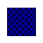 Polka Dots - Black on Dark Blue Satin Bandana Scarf