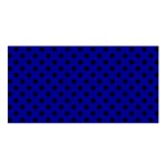 Polka Dots - Black on Dark Blue Satin Shawl