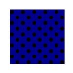 Polka Dots - Black on Dark Blue Small Satin Scarf  (Square)