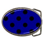 Polka Dots - Black on Dark Blue Belt Buckle