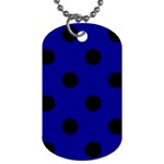 Polka Dots - Black on Dark Blue Dog Tag (One Side)