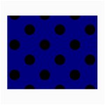 Polka Dots - Black on Dark Blue Small Glasses Cloth (2 Sides)