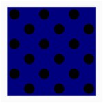 Polka Dots - Black on Dark Blue Medium Glasses Cloth (2 Sides)