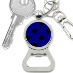 Polka Dots - Black on Dark Blue Bottle Opener Key Chain