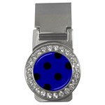 Polka Dots - Black on Dark Blue Money Clip (CZ)
