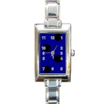 Polka Dots - Black on Dark Blue Rectangle Italian Charm Watch