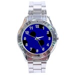 Polka Dots - Black on Dark Blue Stainless Steel Analogue Watch