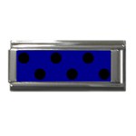Polka Dots - Black on Dark Blue Superlink Italian Charm (9mm)