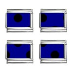 Polka Dots - Black on Dark Blue 9mm Italian Charm (4 pack)
