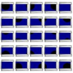 Polka Dots - Black on Dark Blue 9mm Italian Charm (25 pack)