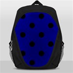 Polka Dots - Black on Dark Blue Backpack Bag