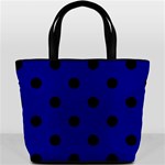 Polka Dots - Black on Dark Blue Bucket Bag