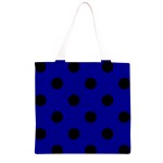 Polka Dots - Black on Dark Blue Grocery Light Tote Bag
