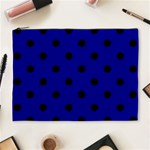 Polka Dots - Black on Dark Blue Cosmetic Bag (XL)