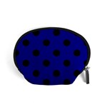 Polka Dots - Black on Dark Blue Accessory Pouch (Small)