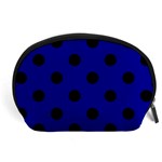 Polka Dots - Black on Dark Blue Accessory Pouch (Large)