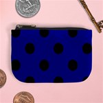 Polka Dots - Black on Dark Blue Mini Coin Purse