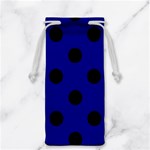 Polka Dots - Black on Dark Blue Jewelry Bag