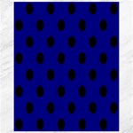 Polka Dots - Black on Dark Blue Canvas 11  x 14 