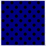Polka Dots - Black on Dark Blue Canvas 12  x 12 