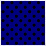 Polka Dots - Black on Dark Blue Canvas 16  x 16 