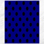 Polka Dots - Black on Dark Blue Canvas 16  x 20 