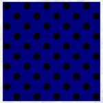 Polka Dots - Black on Dark Blue Canvas 20  x 20 
