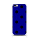 Polka Dots - Black on Dark Blue Apple iPhone 6/6S Silicone Case (Transparent)