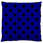 Polka Dots - Black on Dark Blue Large Cushion Case (One Side)