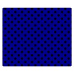 Polka Dots - Black on Dark Blue Double Sided Flano Blanket (Small)