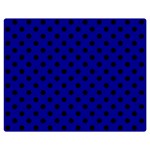 Polka Dots - Black on Dark Blue Double Sided Flano Blanket (Medium)