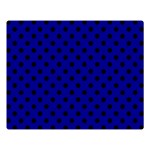 Polka Dots - Black on Dark Blue Double Sided Flano Blanket (Large)