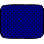 Polka Dots - Black on Dark Blue Double Sided Fleece Blanket (Mini)