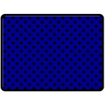 Polka Dots - Black on Dark Blue Fleece Blanket (Large) (One Side)