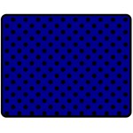 Polka Dots - Black on Dark Blue Fleece Blanket (Medium) (One Side)
