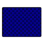 Polka Dots - Black on Dark Blue Fleece Blanket (Small) (One Side)