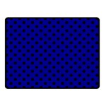 Polka Dots - Black on Dark Blue Double Sided Fleece Blanket (Small) (Two Sides)