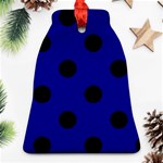 Polka Dots - Black on Dark Blue Ornament (Bell)