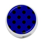 Polka Dots - Black on Dark Blue 4-Port USB Hub (One Side)
