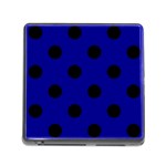 Polka Dots - Black on Dark Blue Memory Card Reader (Square)