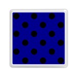 Polka Dots - Black on Dark Blue Memory Card Reader with Storage (Square)