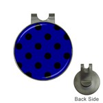 Polka Dots - Black on Dark Blue Golf Ball Marker Hat Clip