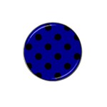 Polka Dots - Black on Dark Blue Hat Clip Ball Marker (4 pack)