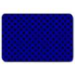 Polka Dots - Black on Dark Blue Large Doormat