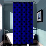 Polka Dots - Black on Dark Blue Shower Curtain 36  x 72  (Stall)