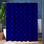 Polka Dots - Black on Dark Blue Shower Curtain 60  x 72  (Medium)